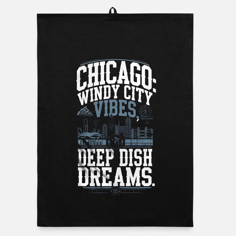 Chicago: Windy City Vibes, Deep Dish Dreams Organic dish towel
