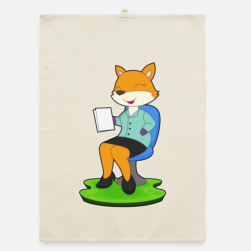 Fox Secretary Note Organic dish towel