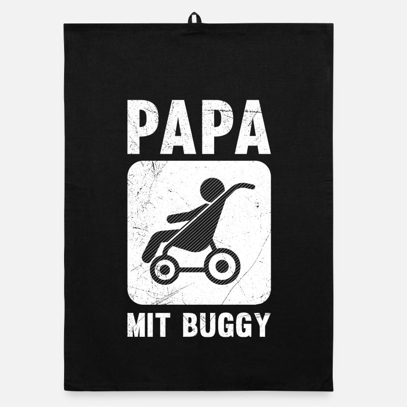 Werdender Vater PAPA MIT BUGGY Lustiges Organic Geschirrtuch