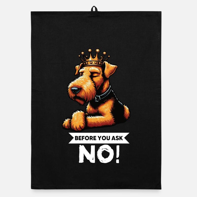 Before You Ask Airedale Terrier Airedales  Organic Geschirrtuch
