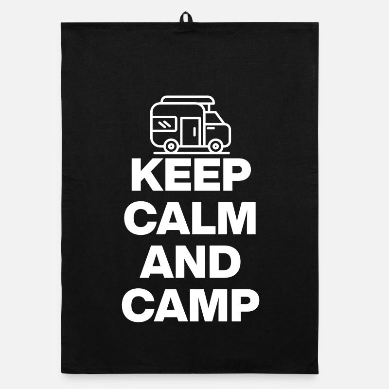 KEEP CALM AND CAMP! VANLIFE VANLOVE WOHNMOBIL Organic Geschirrtuch