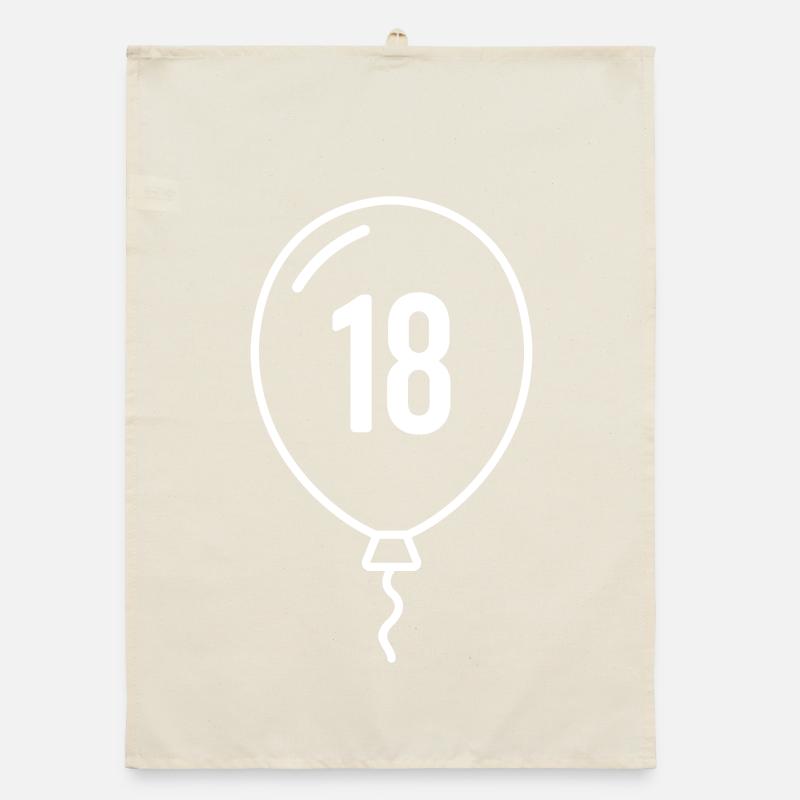 Ballon numéro 18 – Conception d’anniversaire et de fête Torchon bio