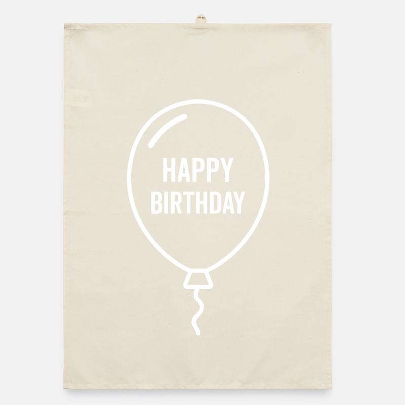Ballon d’anniversaire – Conception d’anniversaire Torchon bio