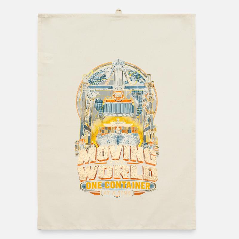 Dock Worker One Container At A Time Organic dish towel