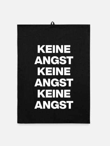KEINE ANGST NIE WIEDER IST JETZT WEIß NO NZS / AFD - Organic Geschirrtuch - Schwarz - Vorne