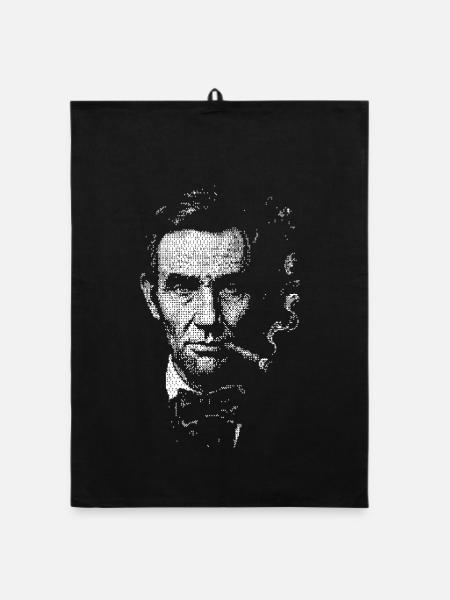 Abraham Lincoln raucht Zigarre - Organic Geschirrtuch - Schwarz - Vorne