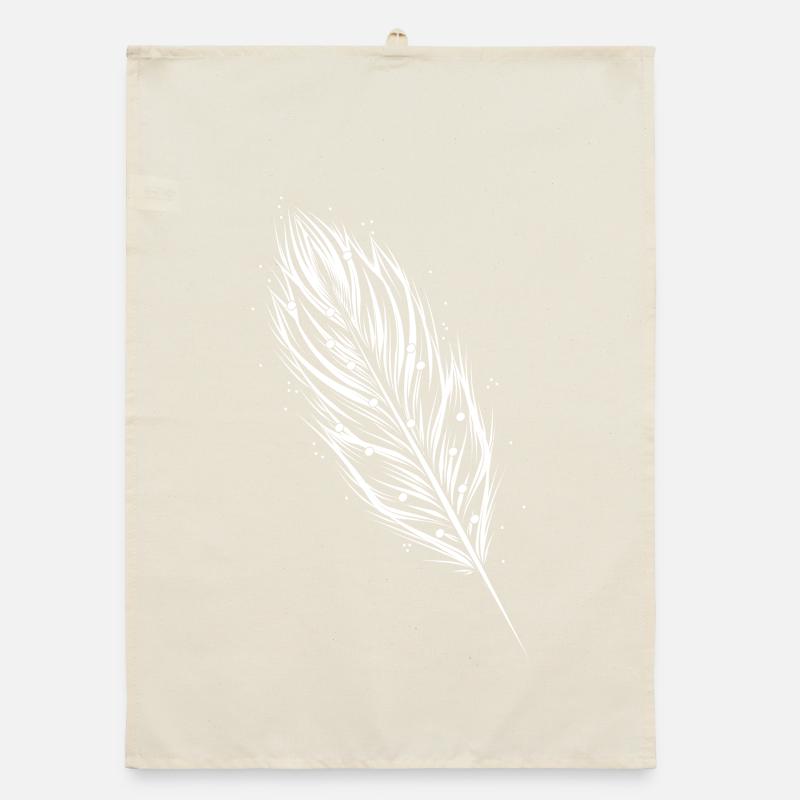 une plume blanche Torchon bio