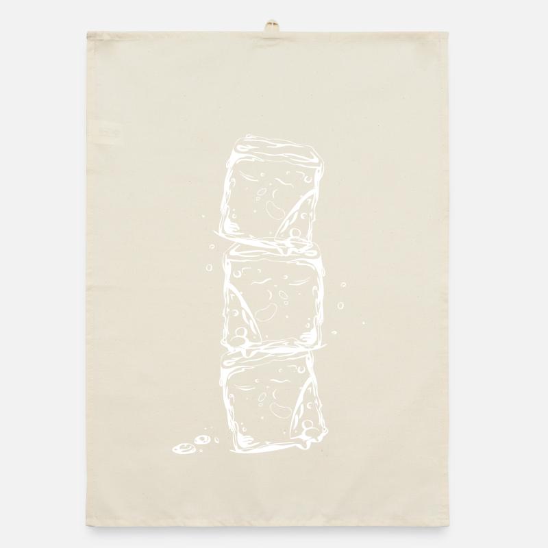 Ice cubes and water drops Organic dish towel