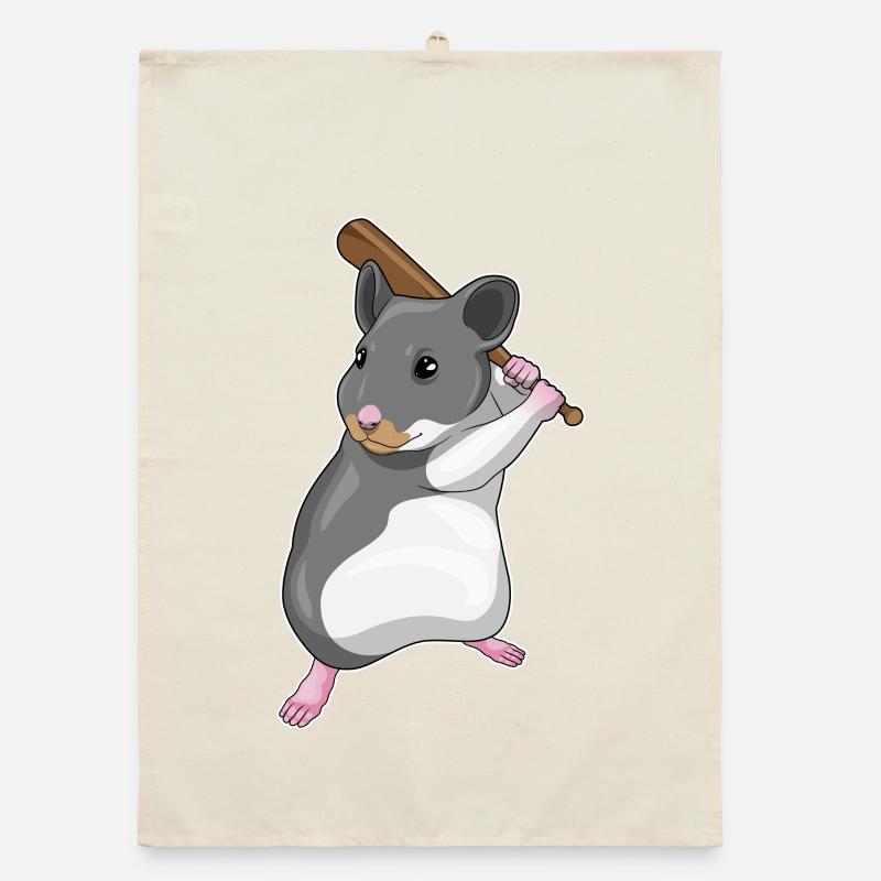 Hamster Baseball Batte de Baseball Torchon bio