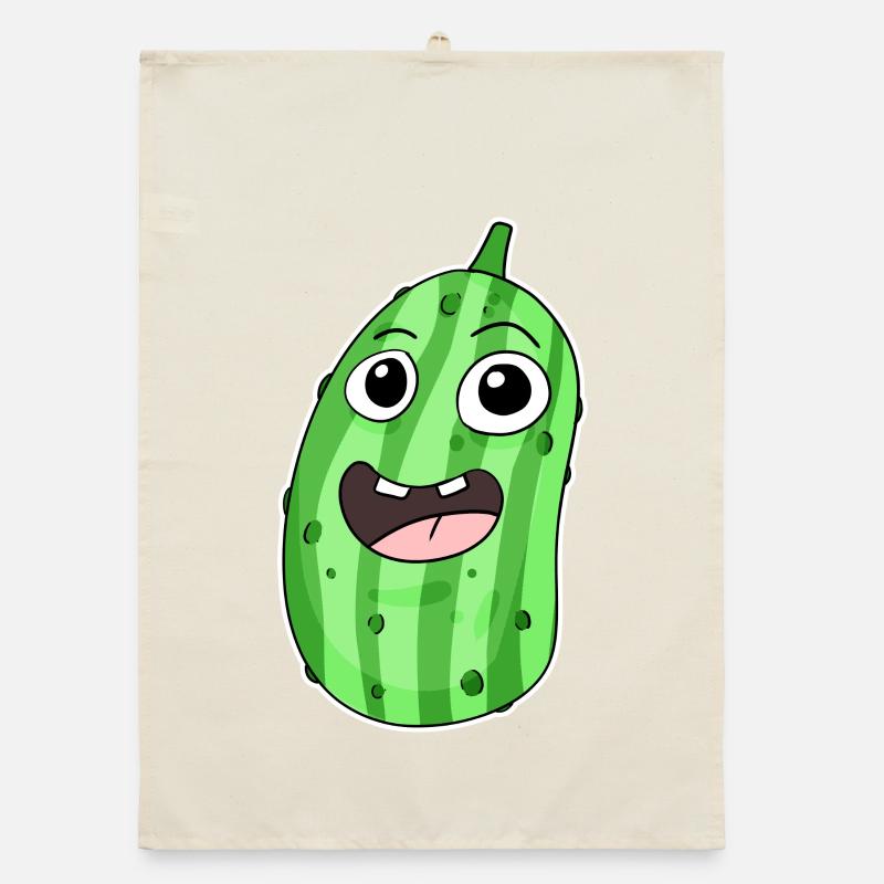 Cucumber motif Organic dish towel