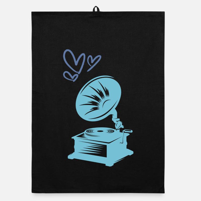 Music Gramophone Retro Organic dish towel