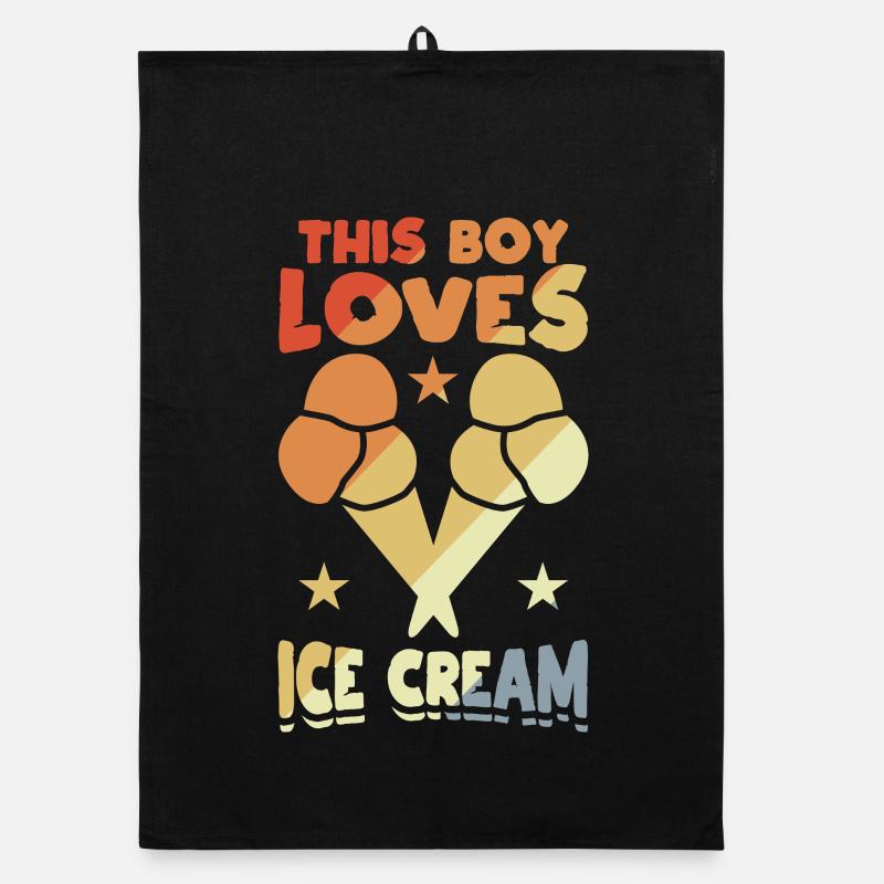 Dieser Junge liebt Eiscreme Organic Geschirrtuch