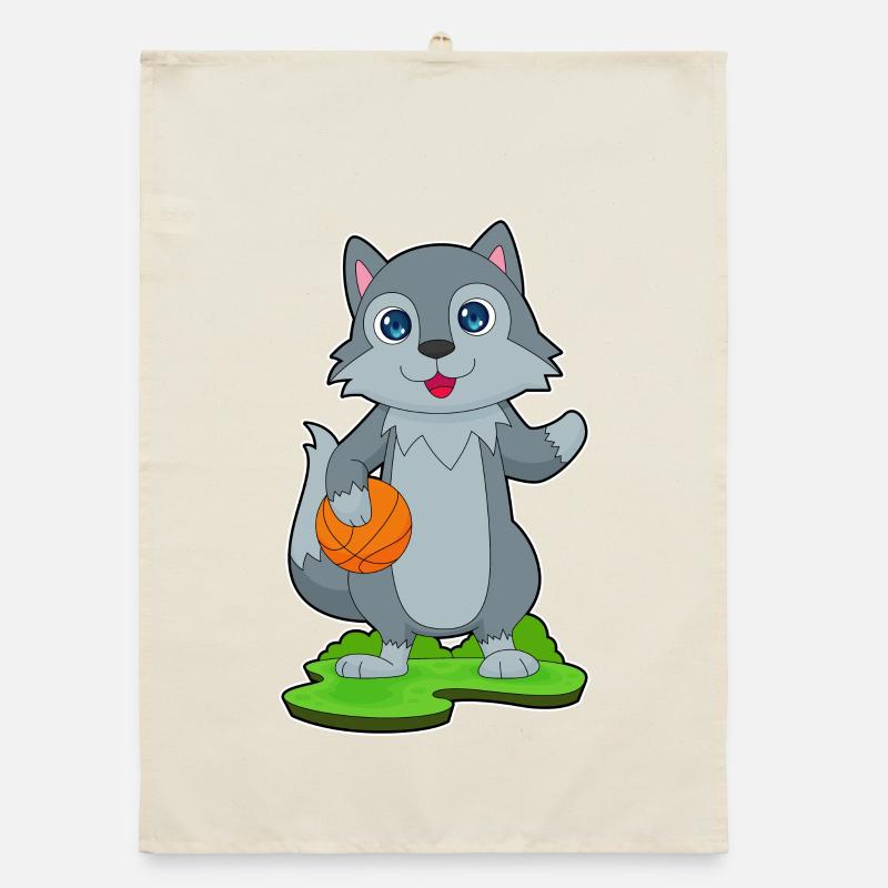 Wolf Basketteur Basketteur Basketball Torchon bio