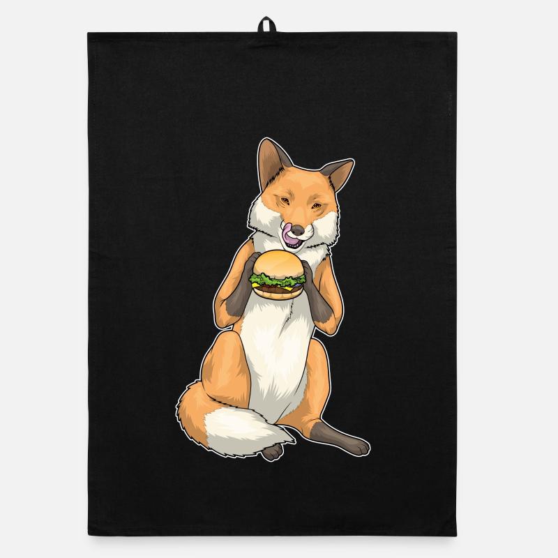 Fox Cheeseburger Organic dish towel
