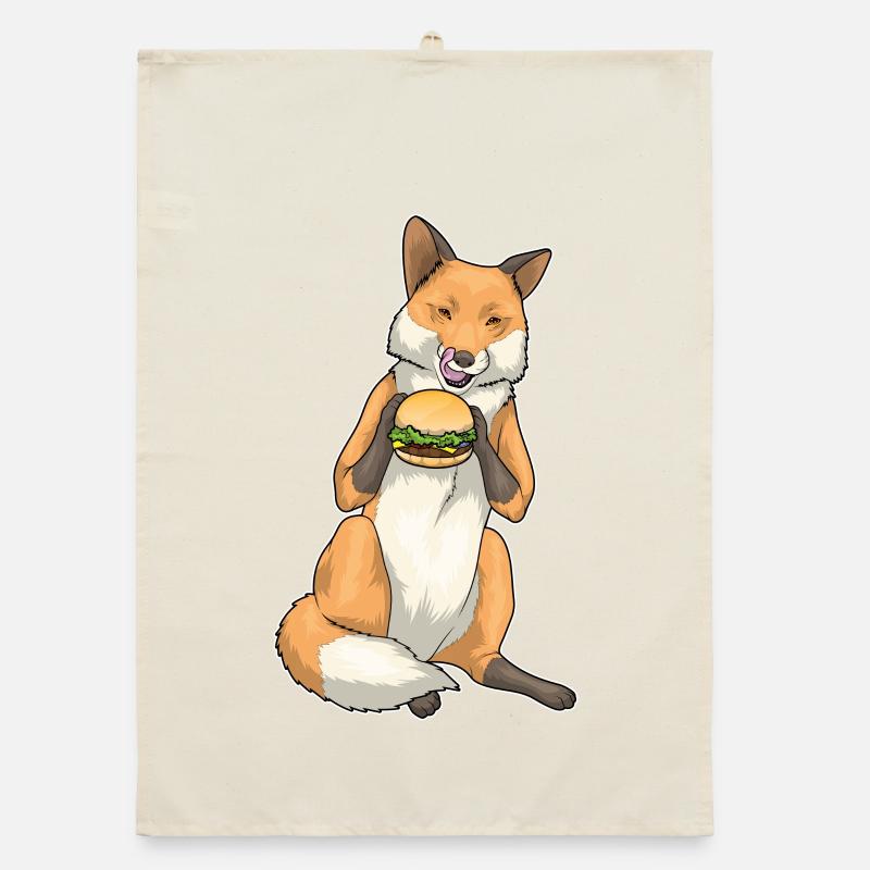 Fox Cheeseburger Organic dish towel