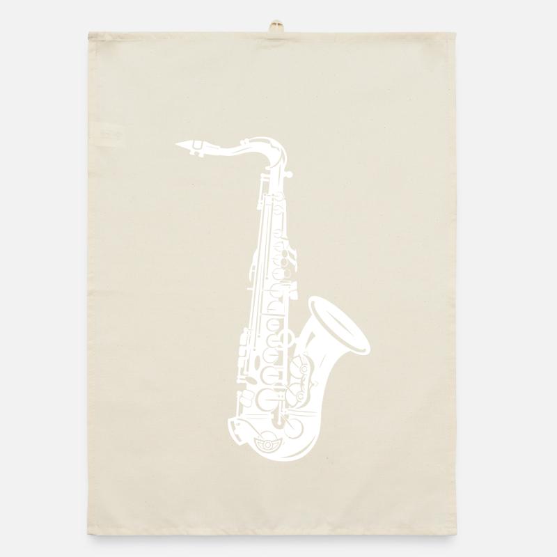 Saxophone Sketch Organic dish towel