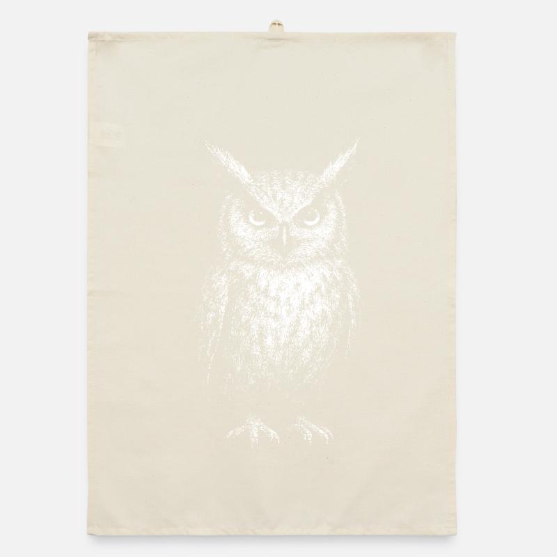 An eagle owl Organic dish towel