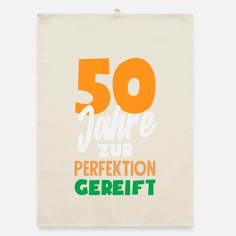 Funny 50th Birthday Shirt Gift Organic dish towel