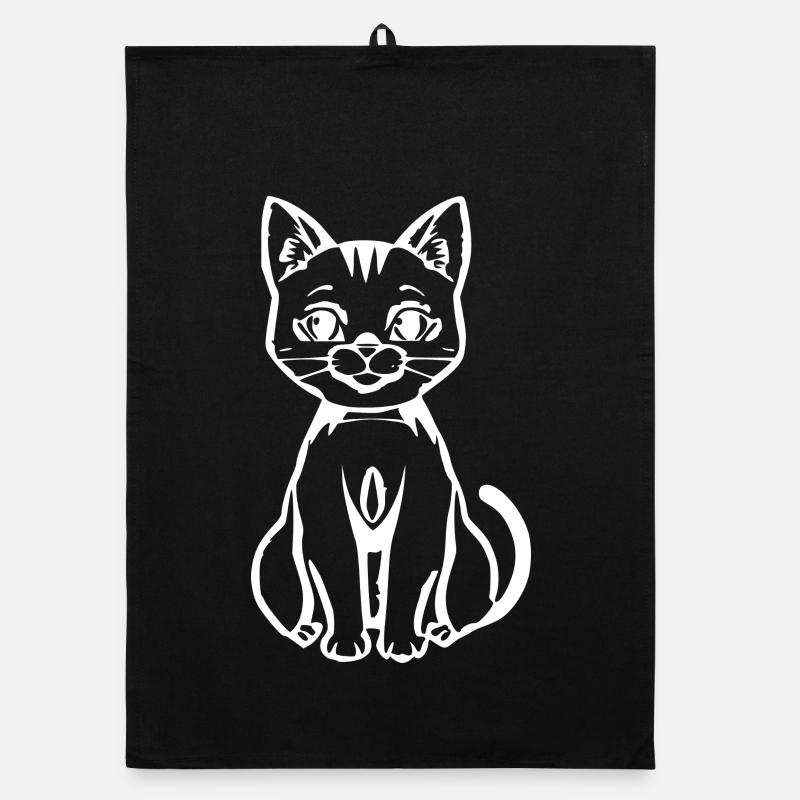 Chat Blanc Blanc Chaton T-shirt Cadeau Torchon bio