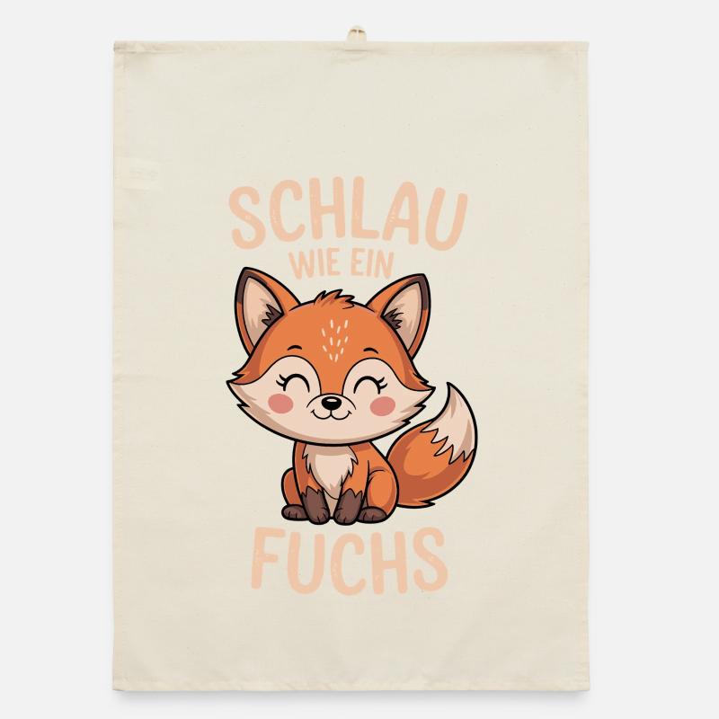 Smart as a fox cute fox design Organic dish towel