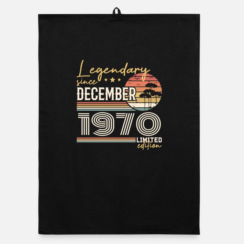 Cadeau 55e Anniversaire Décembre 1970 Torchon bio