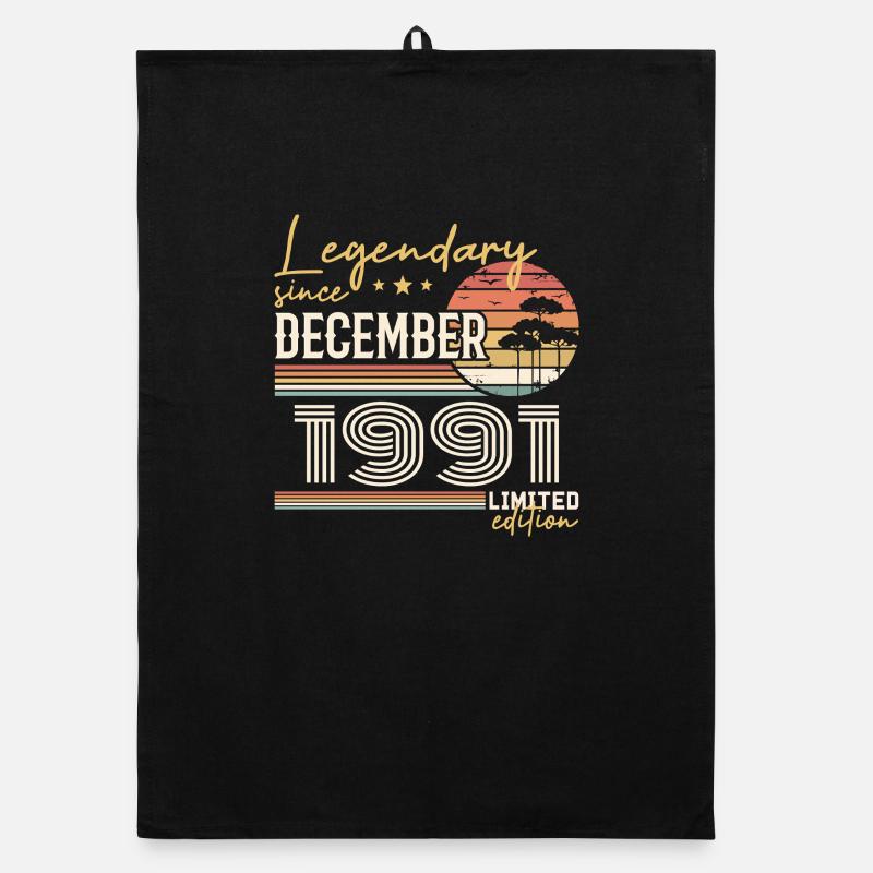 Cadeau 34e Anniversaire Décembre 1991 Torchon bio