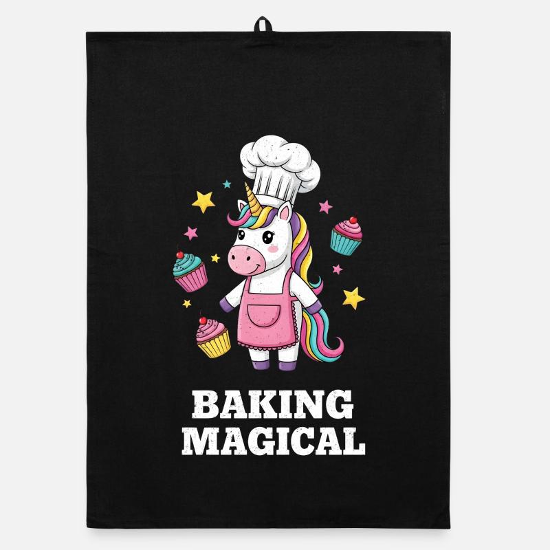 Unicorn Baker's Magic Organic dish towel