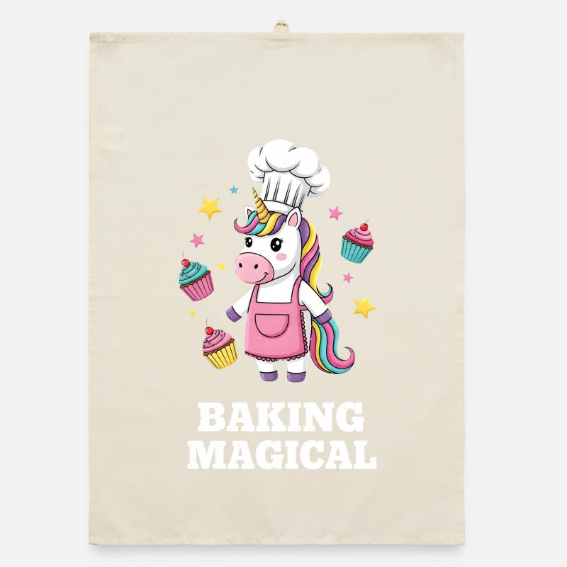 Unicorn Baker's Magic Organic dish towel