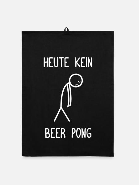 Heute kein Beer Pong Bierpong - Organic Geschirrtuch - Schwarz - Vorne
