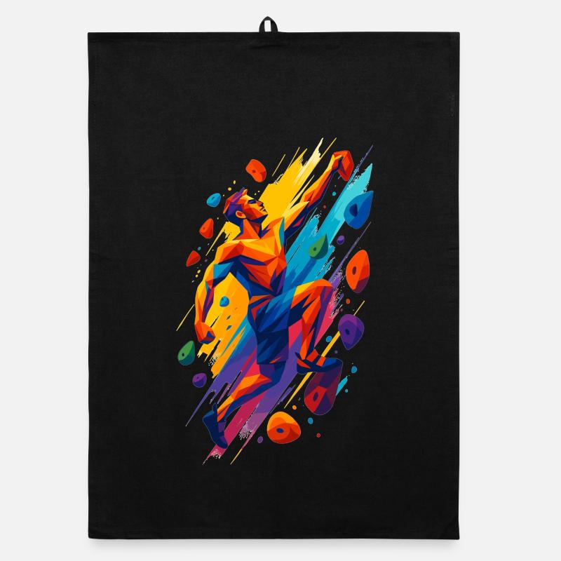 Bouldering Climbing Power Boulderer Abstract Gift Organic dish towel