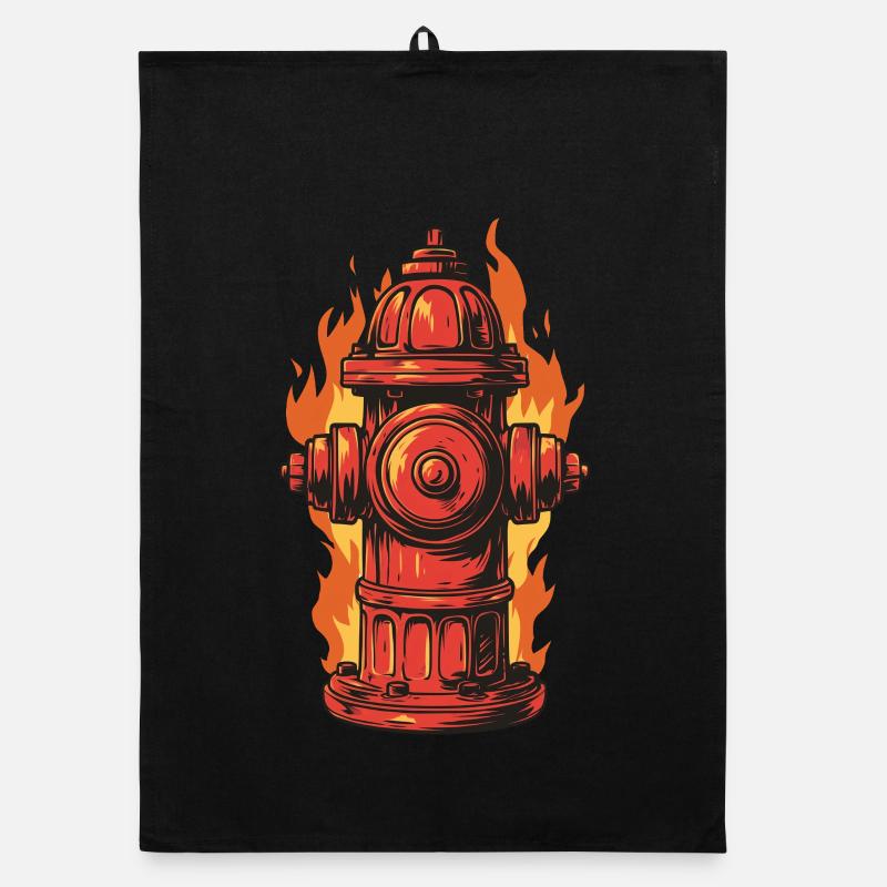 Fire Brigade Dad T-Shirt Gift Fire Brigade Fire Hydrant Organic dish towel