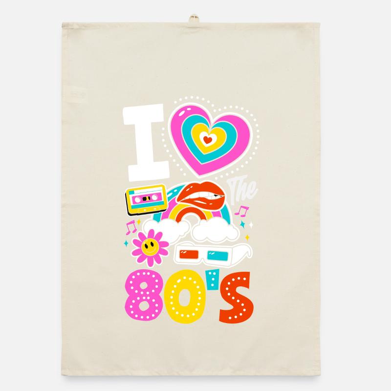 Retro Back to the 80s Vintage Design Organic Geschirrtuch