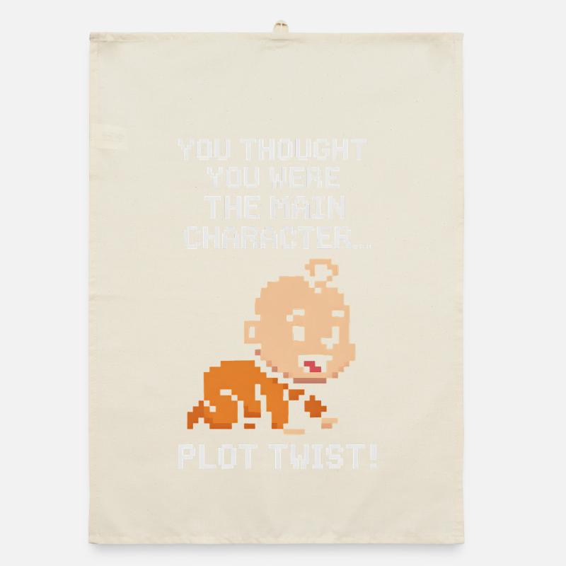 Plot Twist: Kind ist Hauptfigur | Gamer-Eltern Organic Geschirrtuch