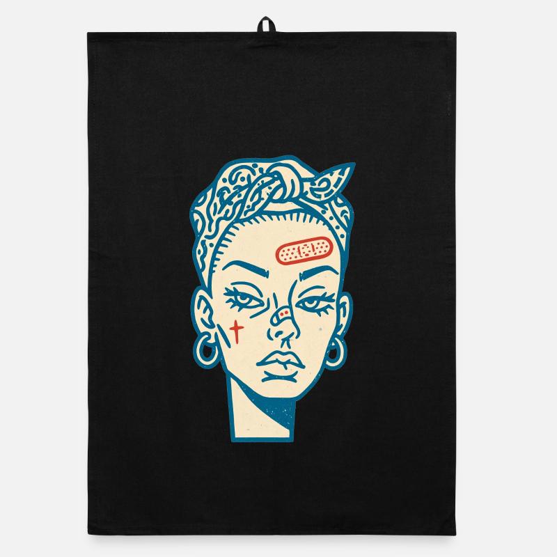 Visage féminin #7 Torchon bio