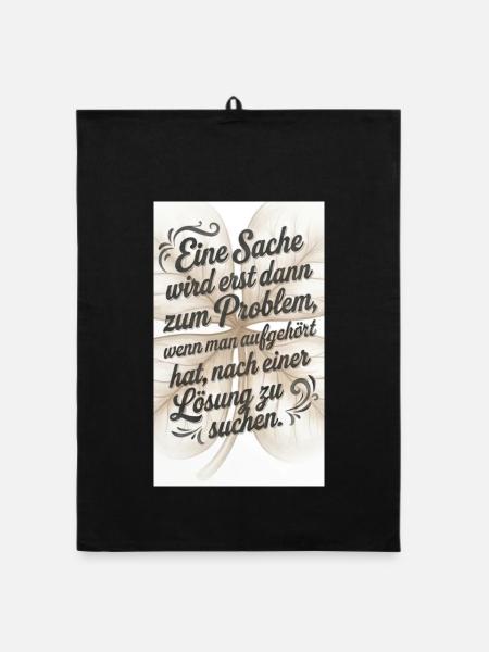 Lösungsfindung Zitat Typografie - Organic Geschirrtuch - Schwarz - Vorne