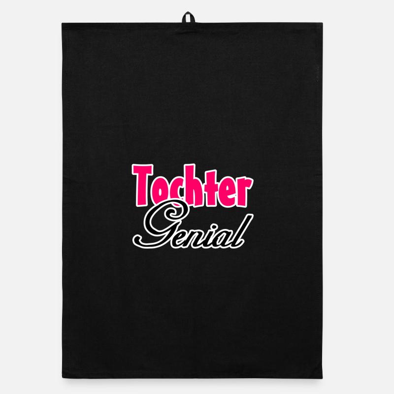Tochter Genial Geschenk - Organic Geschirrtuch - Schwarz