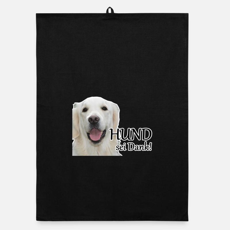 Hund sei Dank Tier Haustier Hunde Spruch Geschenk - Organic Geschirrtuch - Schwarz
