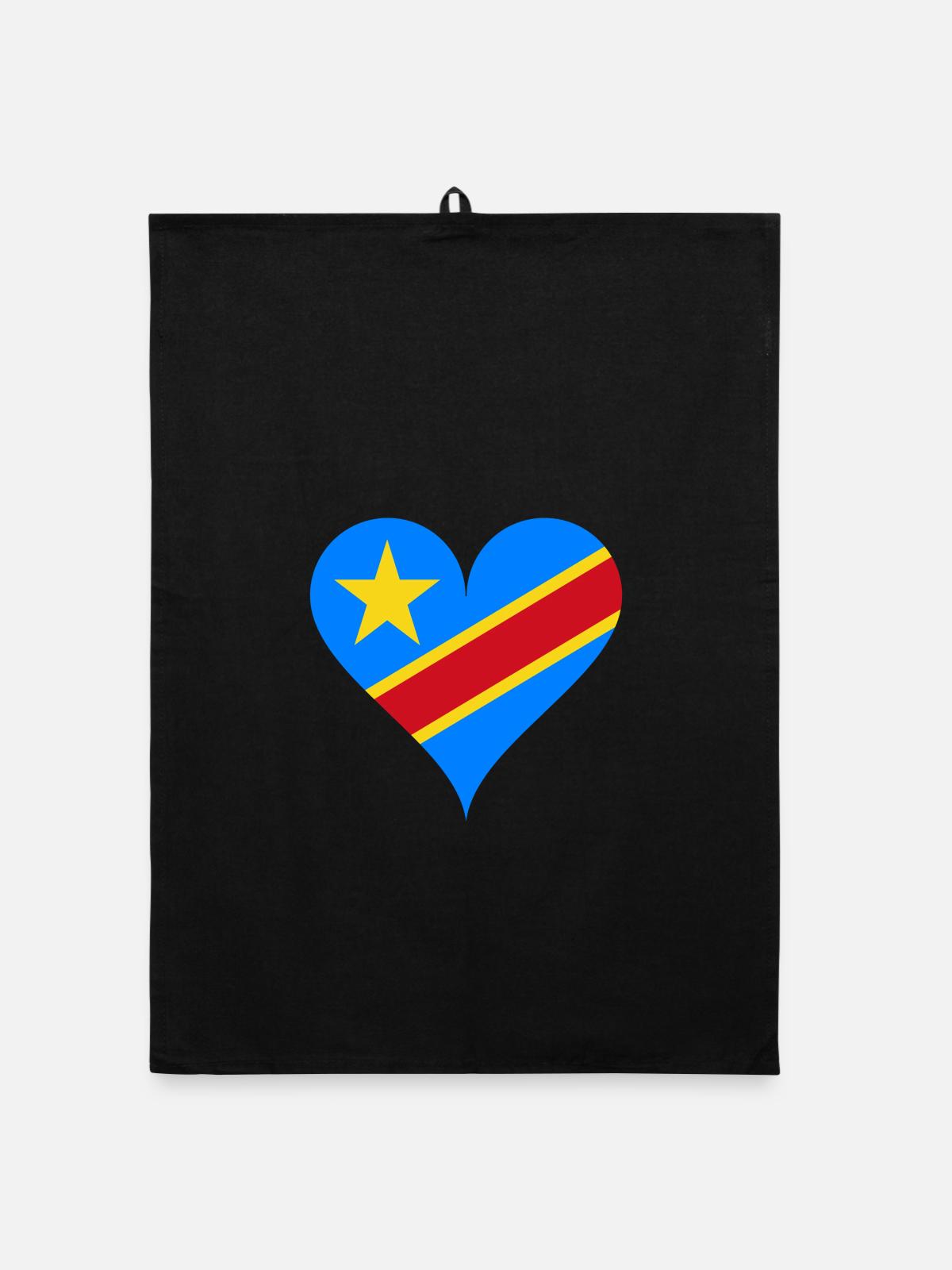 I Love Congo - Torchon bio - noir - Devant