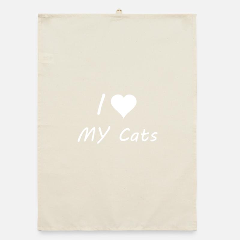 J'aime mes chats Torchon bio