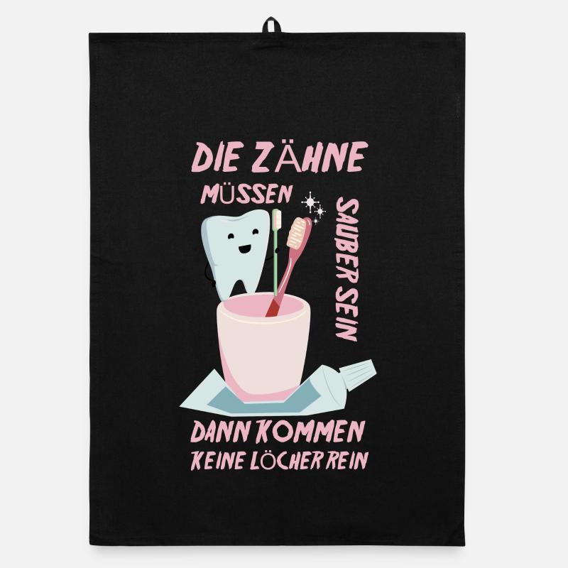 Kinderzahnarzt Spruch Organic Geschirrtuch