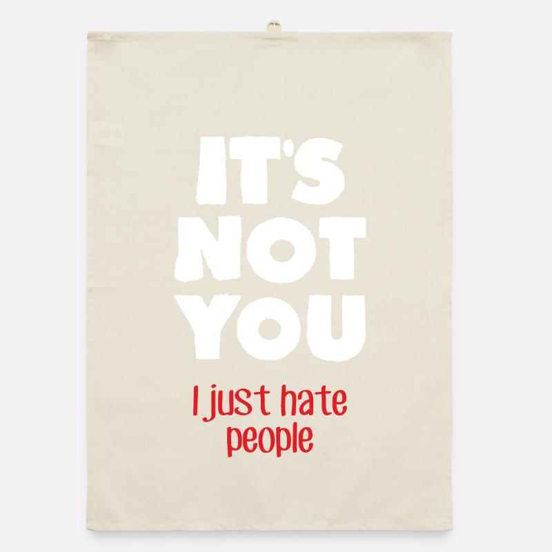 I hate people (dark) Organic dish towel