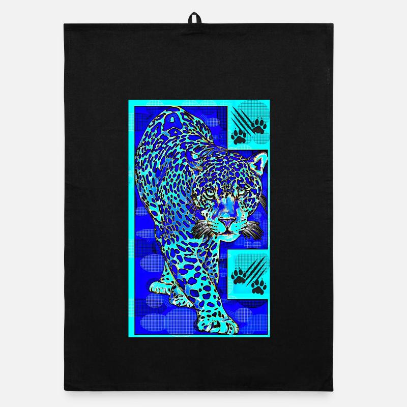 Der blaue Leopard Organic Geschirrtuch