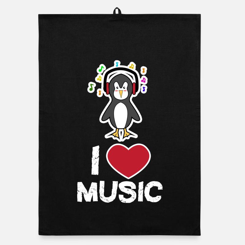 Cool Cute Bird Penguin Déclaration Cœur animal Torchon bio