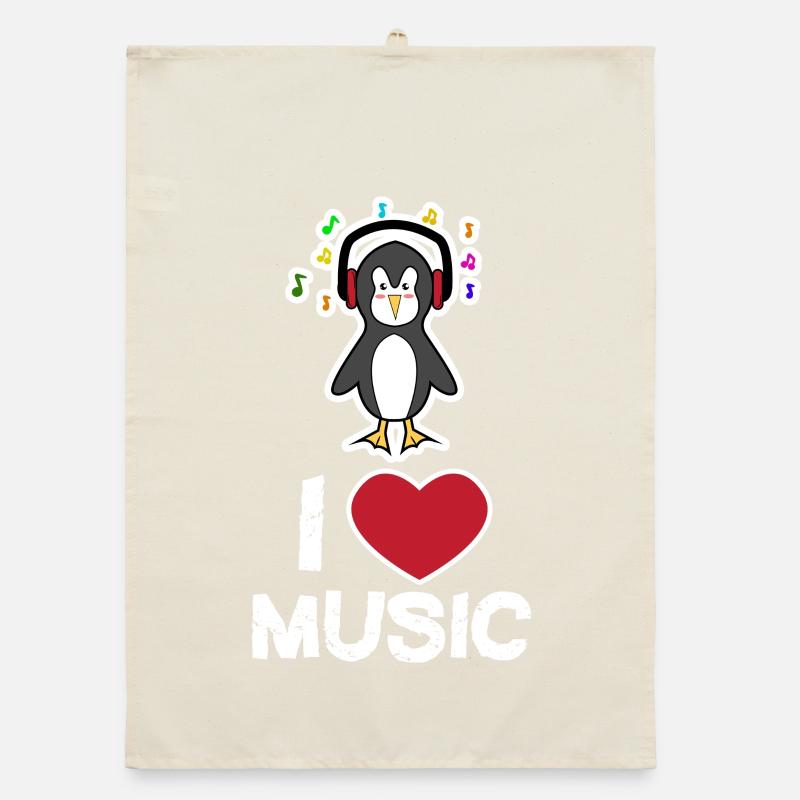 Cool Süß Vogel Pinguin Statement Tier Herz Organic Geschirrtuch