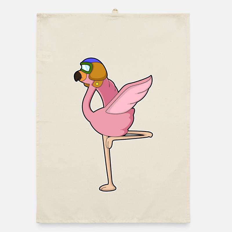 Flamingo Pilot Pilotenmütze Organic Geschirrtuch