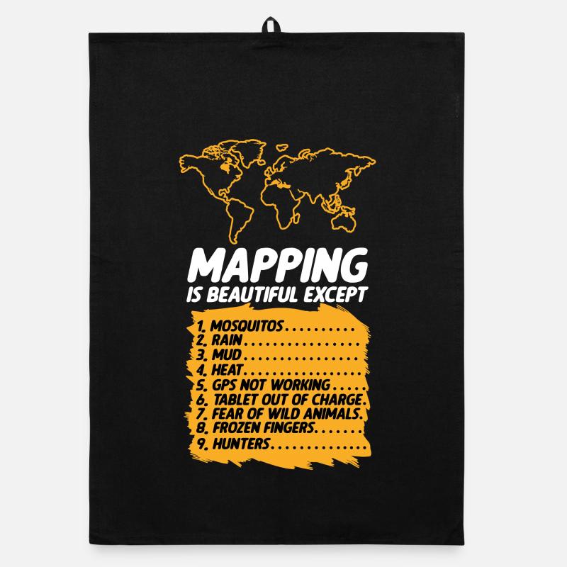 Kartografie Design Organic Geschirrtuch