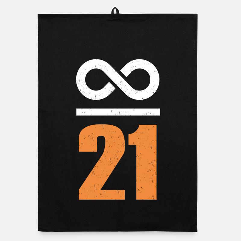 Infinite through 21 million Bitcoin Grunge Organic dish towel