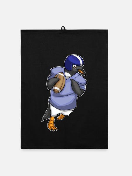 Sports de football américain des Penguins - Torchon bio - noir - Devant
