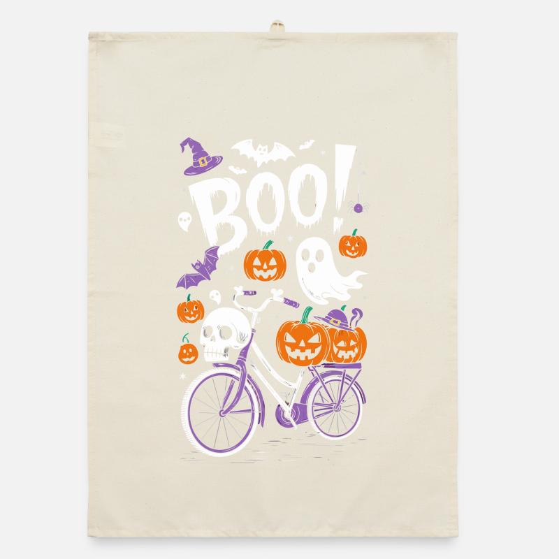 Spooky Halloween Bicycle Theme Organic dish towel