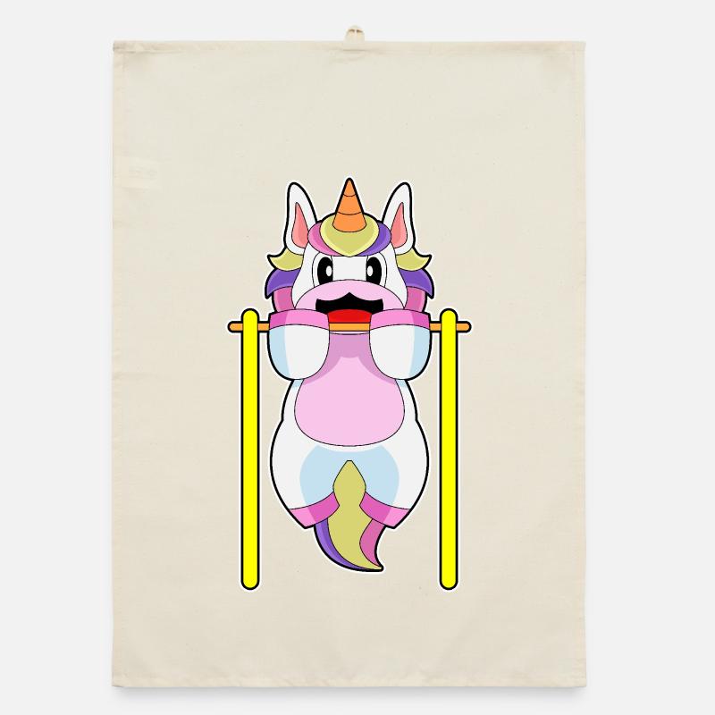 Unicorn Bodybuilder Pull-ups Bodybuilding Organic dish towel
